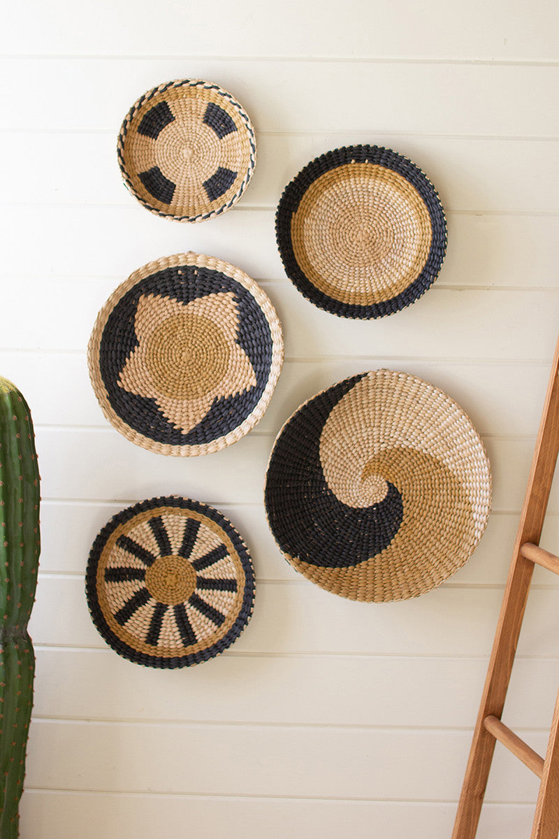 Five Round Seagrass Baskets